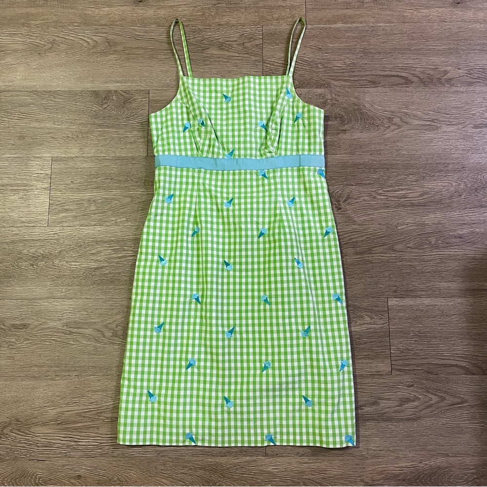 Vintage Lilly Pulitzer Gingham Check Ice Cream Dress